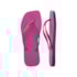 Chinelo Havaianas Slim Square Logo Pop Feminino Rosa Gum