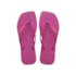 Chinelo Havaianas Slim Square Logo Pop Feminino Rosa Gum