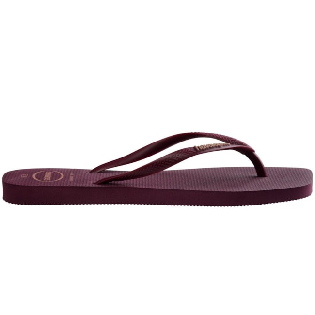 Chinelo Havaianas Slim Square Logo Pop Feminino Terra Roxa