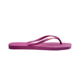 Chinelo Havaianas Slim Square Logo Pop Up Feminino  Rosa Gum