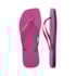 Chinelo Havaianas Slim Square Logo Pop Up Feminino  Rosa Gum