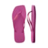 Chinelo Havaianas Slim Square Logo Pop Up Feminino  Rosa Gum
