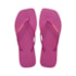 Chinelo Havaianas Slim Square Logo Pop Up Feminino  Rosa Gum