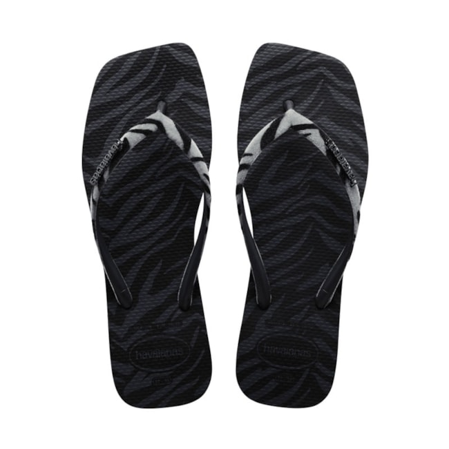 Chinelo Havaianas Slim Square Velvet Feminino Preto