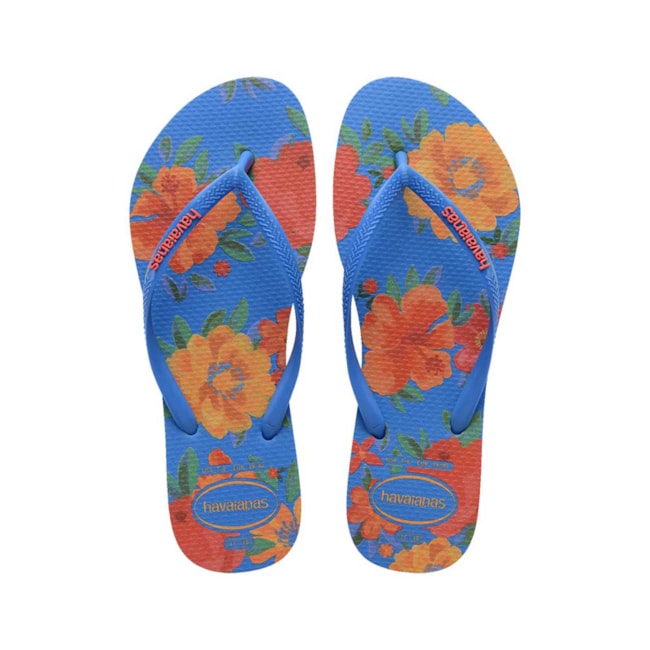Chinelo Havaianas Slim Summer Bliss Feminino Azul Brilhante