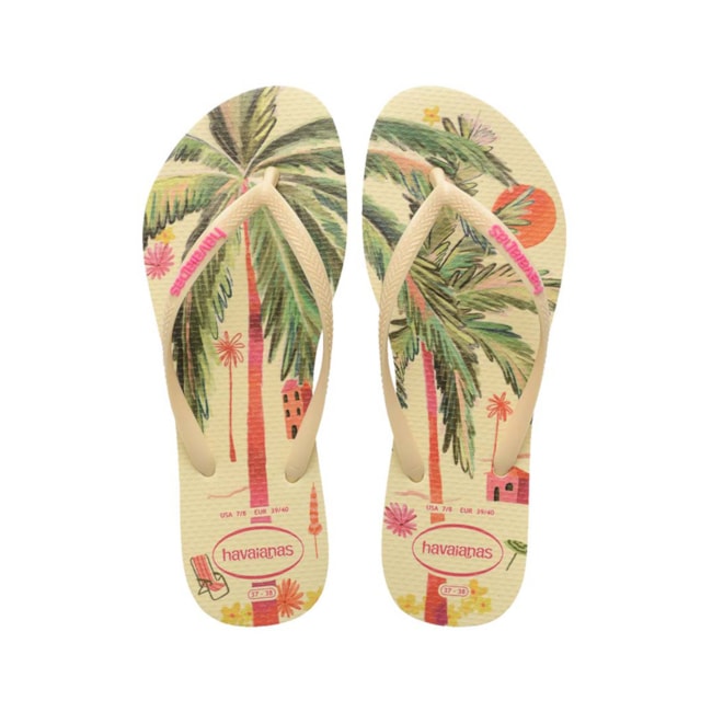 Chinelo Havaianas Slim Summer Bliss Feminino Buttercream