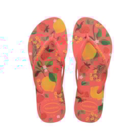 Chinelo Havaianas Slim Summer Bliss Feminino Coral Tropical