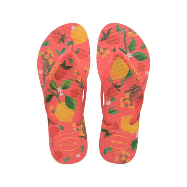 Chinelo Havaianas Slim Summer Bliss Feminino Coral Tropical