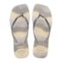 Chinelo Havaianas Square Glitter Party Feminino Bege Palha