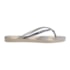Chinelo Havaianas Square Glitter Party Feminino Bege Palha