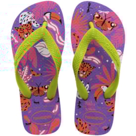 Chinelo Havaianas Top Fashion Feminino Infantil Lilas Escuro Chinelo Havaianas Top Fashion Feminino Infantil Lilas Escuro