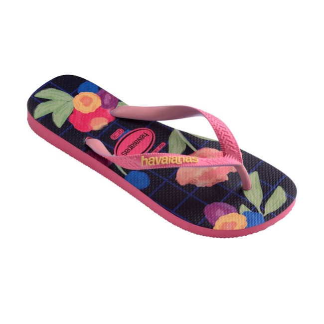 Chinelo Havaianas Top Floral Fresh Feminina Ciber Pink