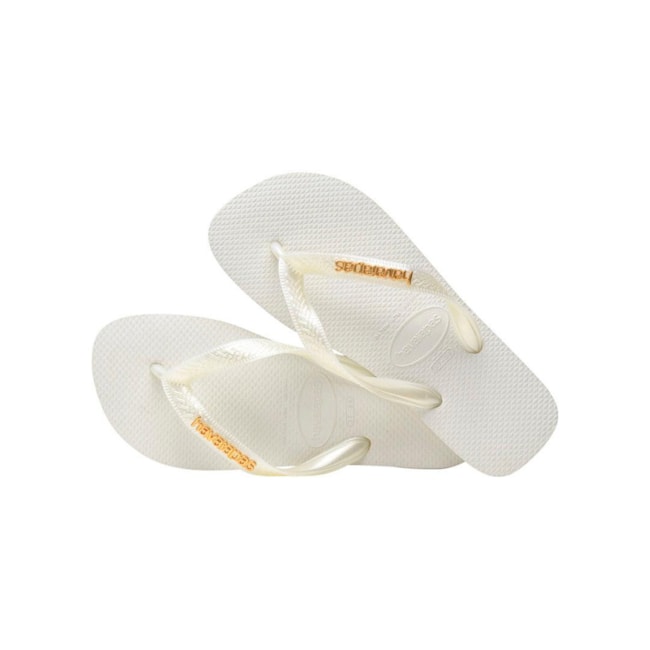 Chinelo Havaianas Top Logo Metallic Branco