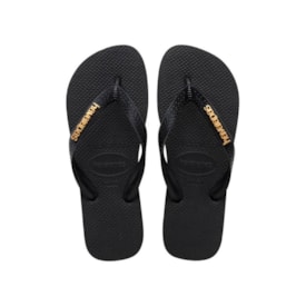 Chinelo Havaianas Top Logo Metallic Preto
