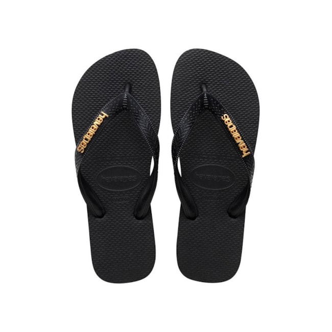 Chinelo Havaianas Top Logo Metallic Preto