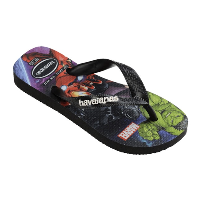 Chinelo Havaianas Top Marvel Ii Infantil Masculino Preto