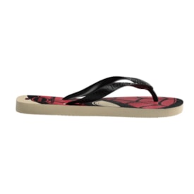 Chinelo Havaianas Top Marvel Logomania Unissex Infantil Bege Palha