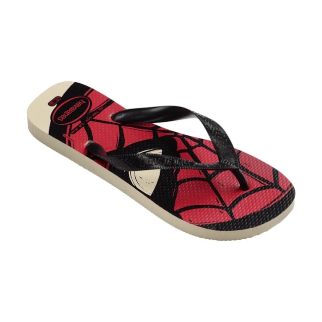 Chinelo Havaianas Top Marvel Logomania Unissex Infantil Bege Palha