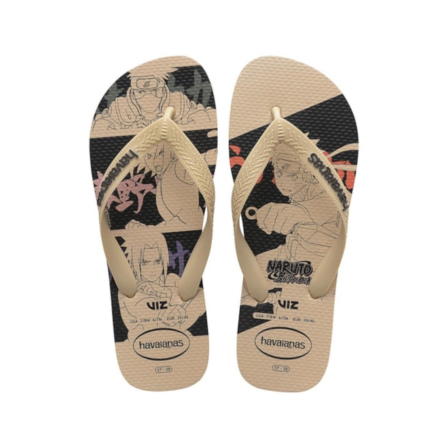 Chinelo Havaianas Top Naruto Unissex Areia