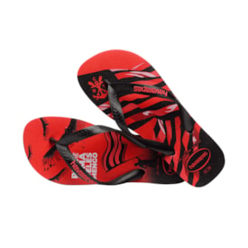 Chinelo Havaianas Top Times Flamengo Masculino Preto e Vermelho