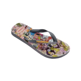 Chinelo Havaianas Top Warner Classics Feminino Cinza Aco
