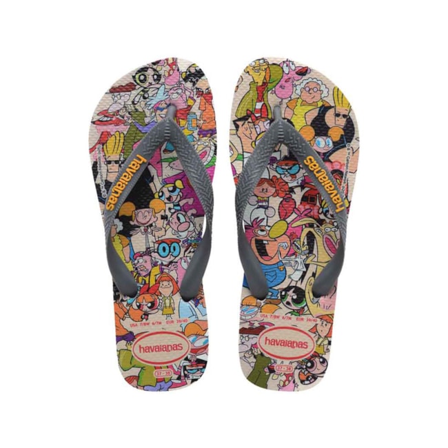 Chinelo Havaianas Top Warner Classics Feminino Cinza Aco