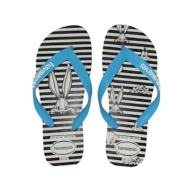 Chinelo Havaianas Top Warner Logomania Unissex Branco e Azul