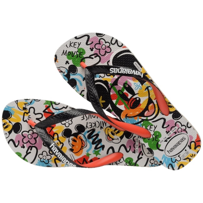 Chinelo Havainas Disney Stylish Unissex Bege Palha