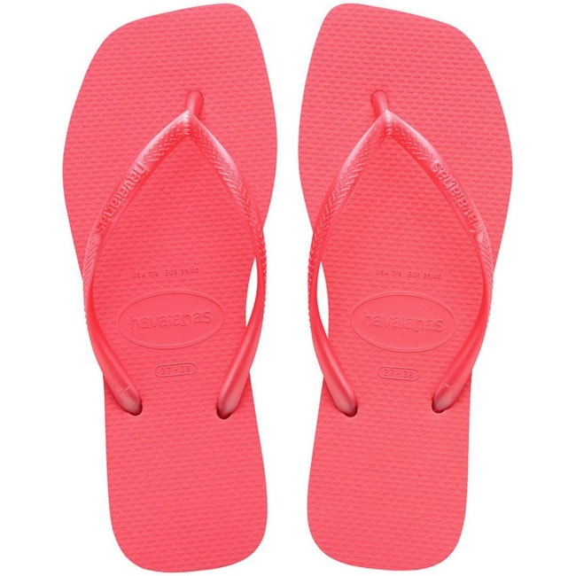 Chinelo Havainas Slim Square Feminino Coral Tropical