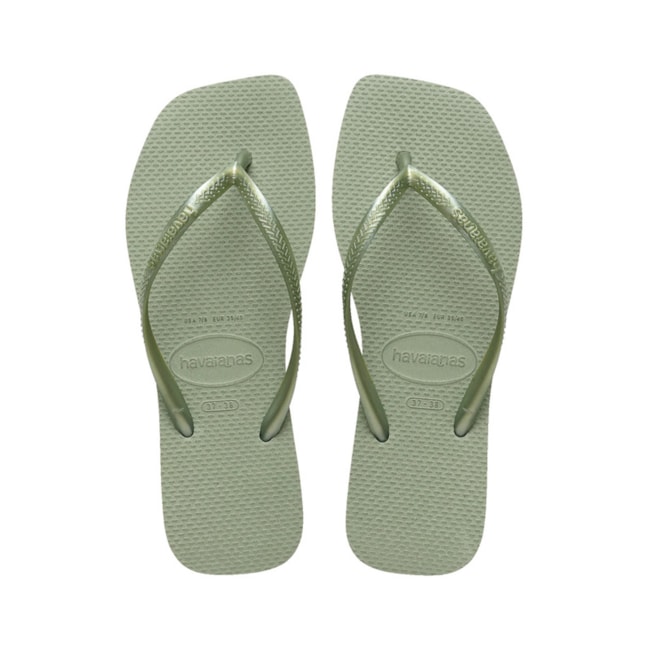 Chinelo Havainas Slim Square Feminino Smoke Green