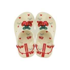 Chinelo Ipanema Infantil Bege Vermelho