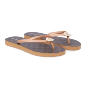 Chinelo Luz Da Lua Monograma Mocca Feminino Rubber