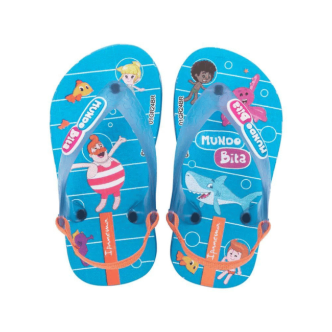 Chinelo Mundo Bita Unissex Infantil Azul