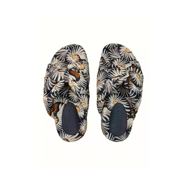 Chinelo Slide Farm Praiana Laço Preto