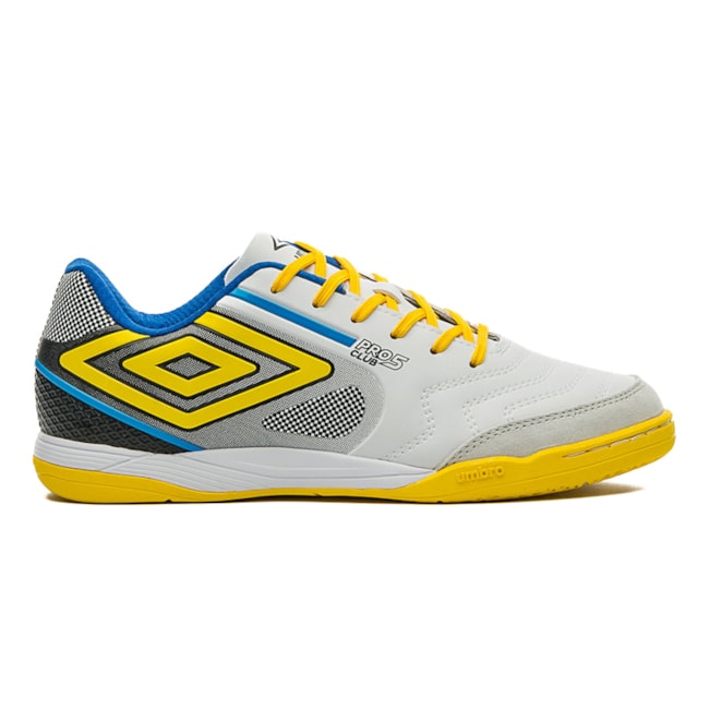 Chuteira Futsal Pro 5 Bump Club Umbro Masculina Branco/ Amarelo