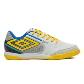 Chuteira Futsal Pro 5 Bump Club Umbro Masculina Branco/ Amarelo