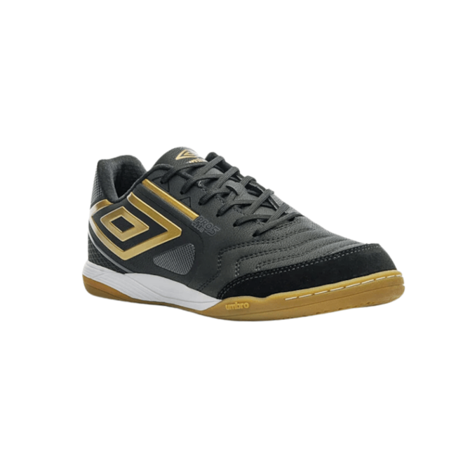 Chuteira Futsal Pro 5 Bump Club Umbro Masculina Preto/Dourada