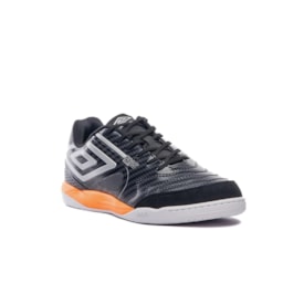 Chuteira Futsal Pro 5 Bump Club Umbro Masculina Preto e Laranja