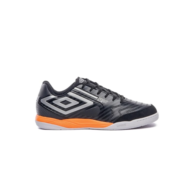 Chuteira Futsal Pro 5 Bump Club Umbro Masculina Preto e Laranja
