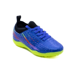 Chuteira Society Infantil Molekinho Masculino Azul Fluor