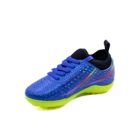 Chuteira Society Infantil Molekinho Masculino Azul Fluor