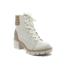 Coturno Moleca Cano Curto Feminino Branco Off