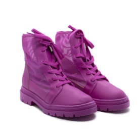 Coturno Moleca Salto Baixo Feminino Pink Neon