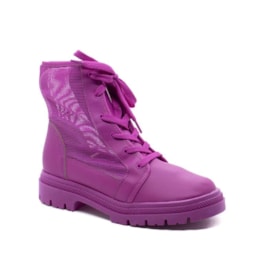 Coturno Moleca Salto Baixo Feminino Pink Neon
