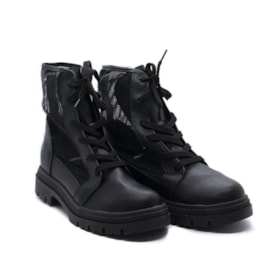 Coturno Moleca Salto Baixo Feminino Preto