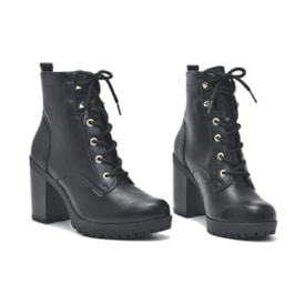 Coturno Salto Alto Via Marte Feminino Preto