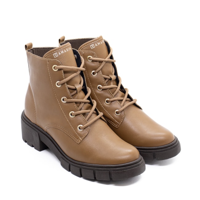 Coturno Salto Baixo Ramarim Feminino Whisky