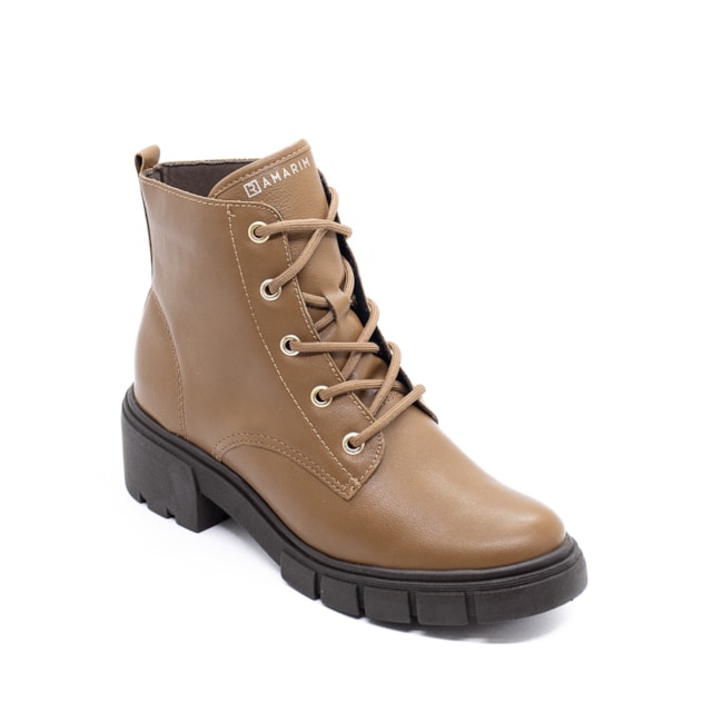 Coturno Salto Baixo Ramarim Feminino Whisky