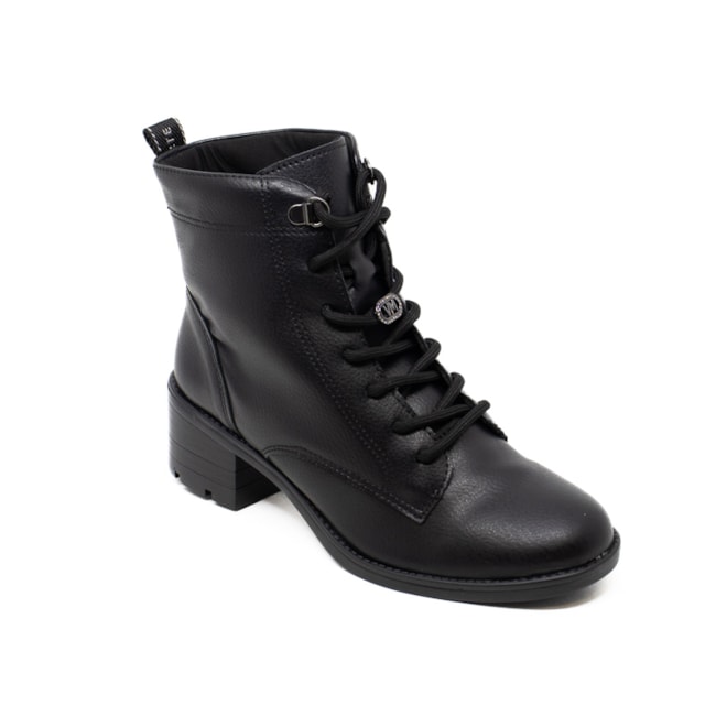 Coturno Salto Baixo Via Marte Feminino Preto