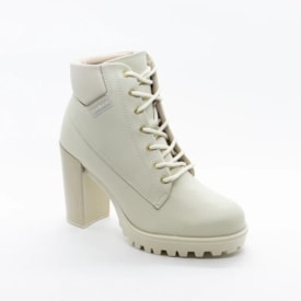 Coturno Salto Médio Moleca Feminino Branco Off